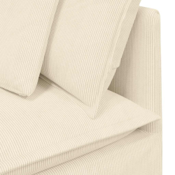 Sofa modułowa z podnóżkiem i poduszkami Tkanina sztruksowa