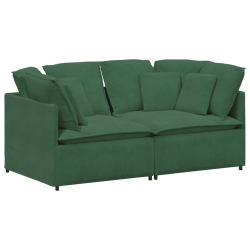 Sofa modułowa z poduszkami Tkanina sztruksowa Jungle Green