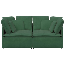 Sofa modułowa z poduszkami Tkanina sztruksowa Jungle Green