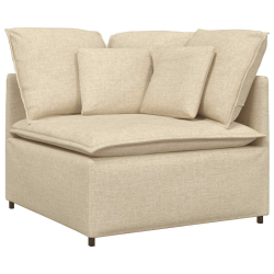 Sofa modułowa z poduszkami Tkanina kremowa