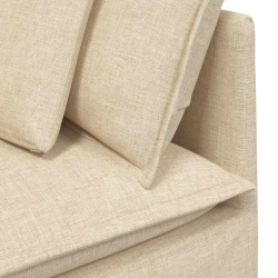 Sofa modułowa z poduszkami Tkanina kremowa