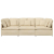 Sofa modułowa z poduszkami Tkanina kremowa