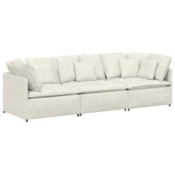Sofa modułowa z poduszkami aksamitna kremowa