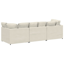 Sofa modułowa z poduszkami aksamitna kremowa