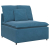 Sofa modułowa z podnóżkiem i poduszkami Velvet Blue