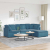 Sofa modułowa z podnóżkiem i poduszkami Velvet Blue