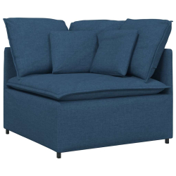 Sofa modułowa z poduszkami Tkanina niebieska