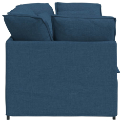 Sofa modułowa z poduszkami Tkanina niebieska