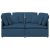 Sofa modułowa z poduszkami Tkanina niebieska