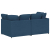 Sofa modułowa z poduszkami Tkanina niebieska