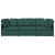 Sofa modułowa z poduszkami Tkanina Ciemnozielona