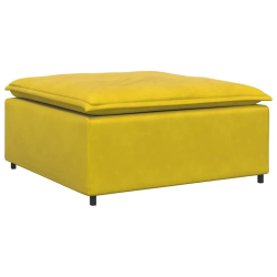 Sofa modułowa z podnóżkiem i poduszkami Velvet Yellow