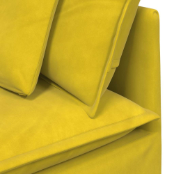 Sofa modułowa z podnóżkiem i poduszkami Velvet Yellow