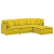 Sofa modułowa z podnóżkiem i poduszkami Velvet Yellow