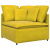 Sofa modułowa z podnóżkiem i poduszkami Velvet Yellow