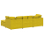 Sofa modułowa z podnóżkiem i poduszkami Velvet Yellow