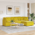 Sofa modułowa z podnóżkiem i poduszkami Velvet Yellow
