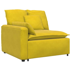 Sofa modułowa z poduszkami aksamitna żółta