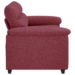 Sofa 2-osobowa w kolorze czerwonego wina 120 cm Tkanina