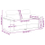 Sofa 2-osobowa w kolorze czerwonego wina 120 cm Tkanina