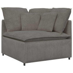Sofa modułowa z podnóżkiem i poduszkami Tkanina sztruksowa