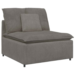 Sofa modułowa z podnóżkiem i poduszkami Tkanina sztruksowa