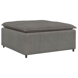 Sofa modułowa z podnóżkiem i poduszkami Tkanina sztruksowa