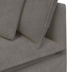 Sofa modułowa z podnóżkiem i poduszkami Tkanina sztruksowa