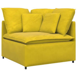 Sofa modułowa z poduszkami aksamitna żółta