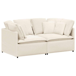 Sofa modułowa z poduszkami Tkanina przypominająca wełnę