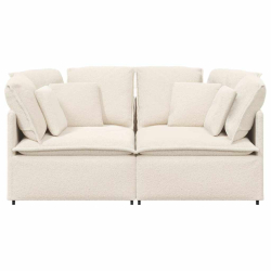 Sofa modułowa z poduszkami Tkanina przypominająca wełnę