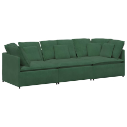 Sofa modułowa z poduszkami Tkanina sztruksowa Jungle Green