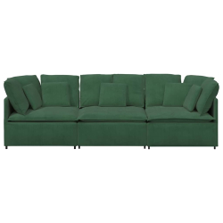 Sofa modułowa z poduszkami Tkanina sztruksowa Jungle Green