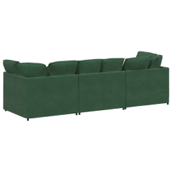 Sofa modułowa z poduszkami Tkanina sztruksowa Jungle Green