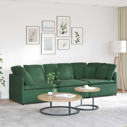 Sofa modułowa z poduszkami Tkanina sztruksowa Jungle Green