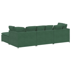 Sofa modułowa z podnóżkiem i poduszkami Tkanina kordowa