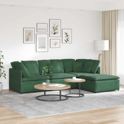 Sofa modułowa z podnóżkiem i poduszkami Tkanina kordowa