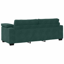 Sofa 3-osobowa, ciemnozielona, 178 cm, aksamit