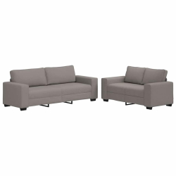 2-częściowy komplet wypoczynkowy z poduszkami, taupe, tkanina