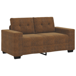 Zestaw 2 Brązowy Tkanina, Drewno Duży Smukły Sofa