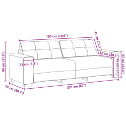 Zestaw 2 Brązowy Tkanina, Drewno Duży Smukły Sofa