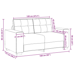 Zestaw 2 Brązowy Tkanina, Drewno Duży Smukły Sofa