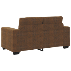 Zestaw 2 Brązowy Tkanina, Drewno Duży Smukły Sofa