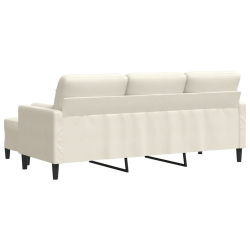 Sofa 3-osobowa, kremowa, 180 cm, tapicerowana aksamit
