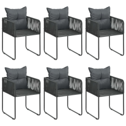 7-częściowy zestaw mebli ogrodowych rattan PVC, czarny