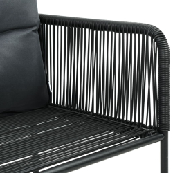 7-częściowy zestaw mebli ogrodowych rattan PVC, czarny