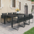 7-częściowy zestaw mebli ogrodowych rattan PVC, czarny