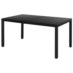 7-częściowy zestaw mebli ogrodowych rattan PVC, czarny