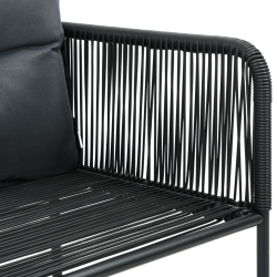 7-częściowy zestaw mebli ogrodowych rattan PVC, czarny
