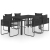 7-częściowy zestaw mebli ogrodowych rattan PVC, czarny